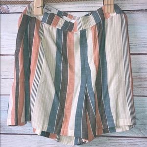 4X Sonoma mid rise shorts. Peach & ivory striped. Elastic Waistband shor…